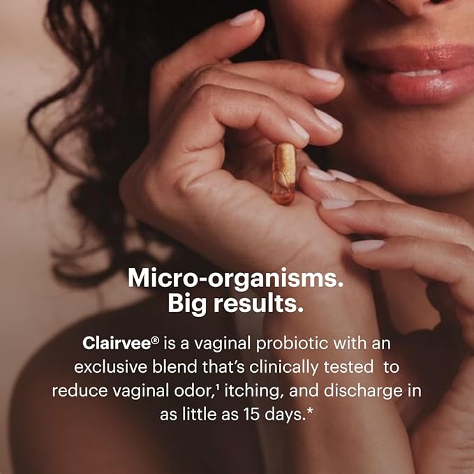 Bonafide Clairvee Vaginal Probiotic for Relief from Odor, Itching & Discharge, 1-Month Supply (15 Capsules)