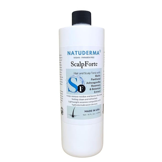 Scalpforte Hair and Scalp Tonic with Biotin & Panthenol for Thicker-Looking Hair, Serum for Hydrodermabrasion Machine to Cleanse, Hydrate and Moisturize the Scalp (16 Oz)