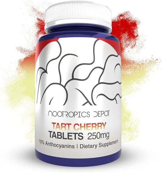 Nootropics Depot Tart Cherry Extract Tablets | 250mg | 120 Count | 10% Anthocyanins | Supports Balanced Oxidation & Inflammation Levels | Promotes Physical Strength & Energy