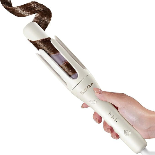 Automatic Hair Curler, 1 1/4 Inch Rotating Curling Iron with 3 Temp, 500 Million Ionic, 2-Way Rotation,10S Fast Heating, Anti-Scald, Anti-Tangle Rotating Curling Wand for Different Hair Types