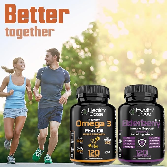 Omega 3 Fish Oil – Lemon-Flavored Softgels with EPA & DHA for Brain, Heart, and Wellness Support – Easy-to-Digest, No Fish Burps – 120 Softgels, Pack of 2