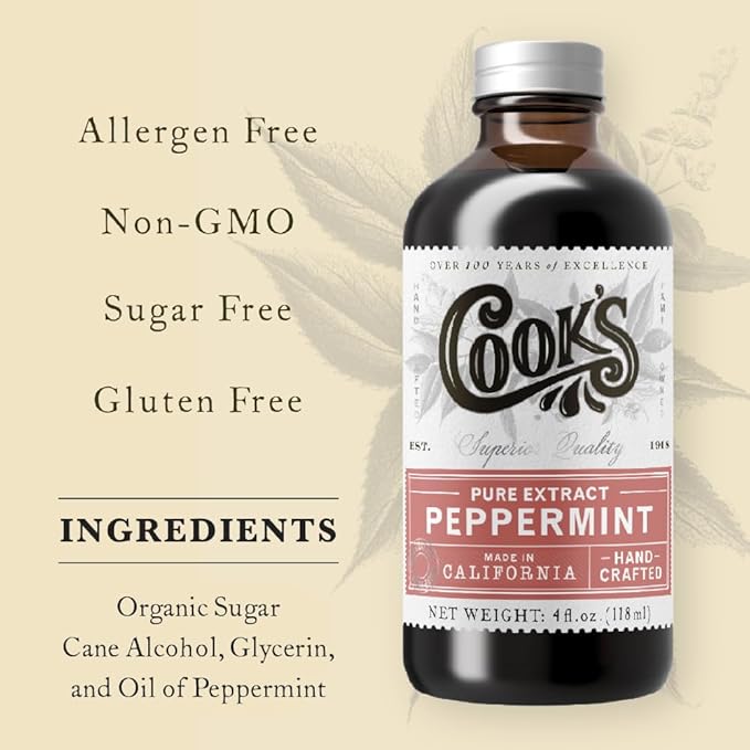 Cook's Pure Peppermint Extract,For Ice Creams, Candies, Icings, Cookies and Beverages,16 oz