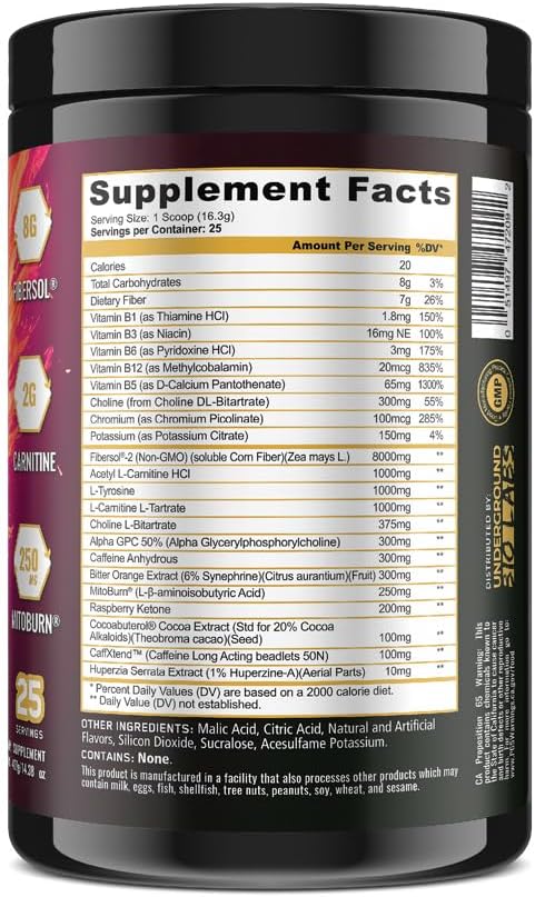 Panda Burn MAX Enhance Your Strength, Energy, Focus with Dual Source Caffiene (350mg), Alpha GPC, and MitoBurn®(Dragonfruit Watermelon)(25 Servings)