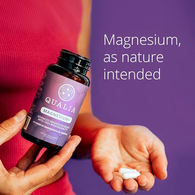 Qualia Magnesium+ | Doctor-Formulated. Premium Formula | High Bioavailability | 10 Forms of Magnesium & 70+ Minerals | Relaxed Mood, restful Sleep, & Exercise Recovery