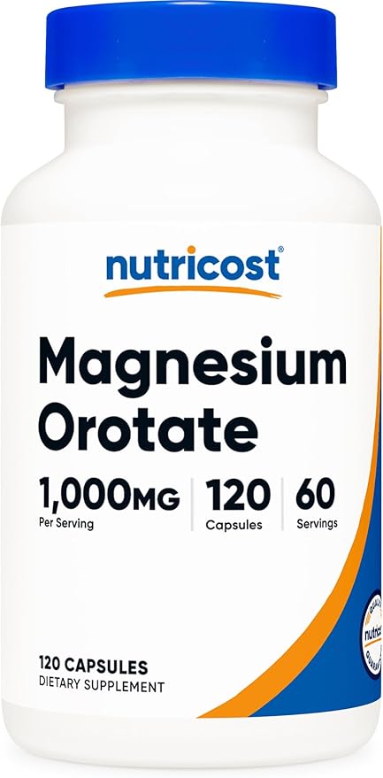 Nutricost Magnesium Orotate Capsules 1000mg, 120 Caps - 60 Servings, 500mg Per Capsule, Non-GMO, Gluten Free