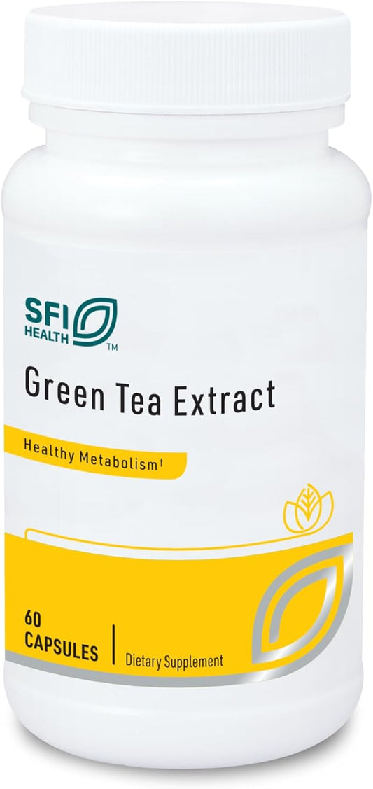 Klaire Labs SFI Health Green Tea Extract - 500 Milligrams Green Tea Leaf Extract, 95% Polyphenol Content 250 Milligrams EGCG (60 Vegetarian Capsules)