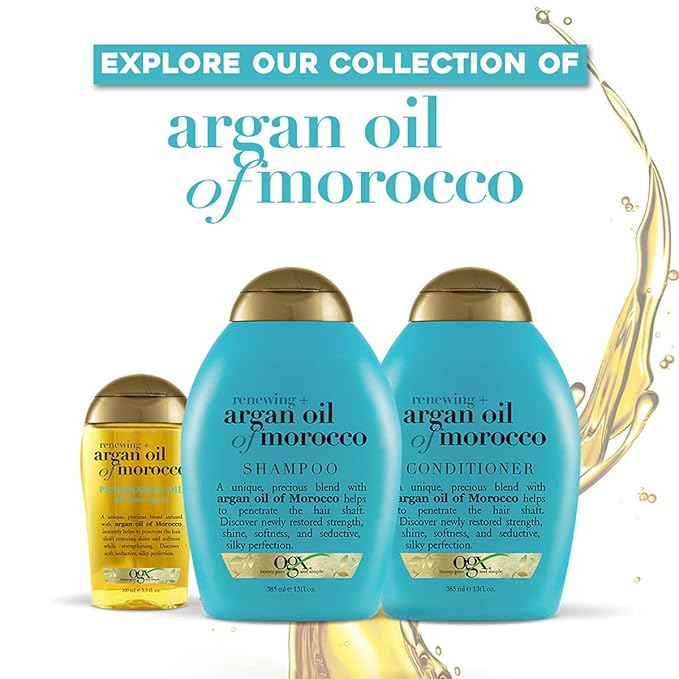 OGX Renewing + Argan Oil of Morocco Penetrating Hair Oil Treatment, Moisturizing & Strengthening Silky Oil for All Hair Types, Paraben-Free, Sulfated-Surfactants Free, 3.3 fl oz (Pack of 2)