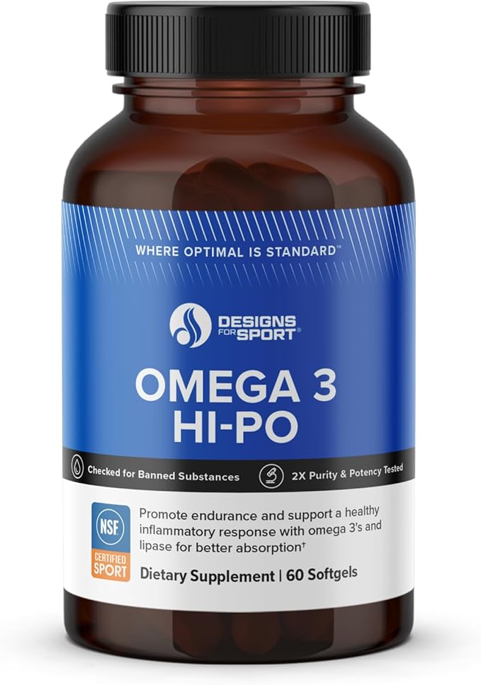 Omega 3 HI-PO - High-Potency Triglyceride Fish Oil - 1500 mg Omega-3 with 750 mg EPA & 750 mg DHA - No Fishy Aftertaste - 60 Softgels