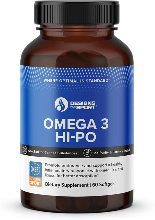 Omega 3 HI-PO - High-Potency Triglyceride Fish Oil - 1500 mg Omega-3 with 750 mg EPA & 750 mg DHA - No Fishy Aftertaste - 60 Softgels