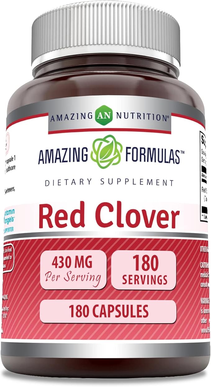 Amazing Formulas Red Clover Supplement | 430 Mg Per Serving | 180 Capsules | Non-GMO | Gluten Free | Made in USA