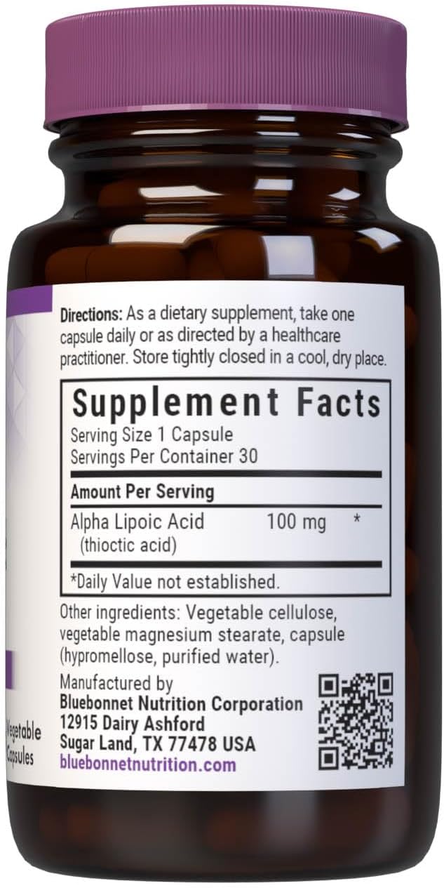 BLUEBONNET NUTRITION ALPHA LIPOIC ACID 100 mg
