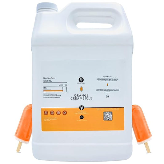 Dolce Flav Orange Creamsicle Extract - 1 Gallon Oil-Soluble Multipurpose Flavoring Ideal for Candy Making, Baking, Lip Balm, and Ice Cream - Perfect Kitchen Gift for Holidays
