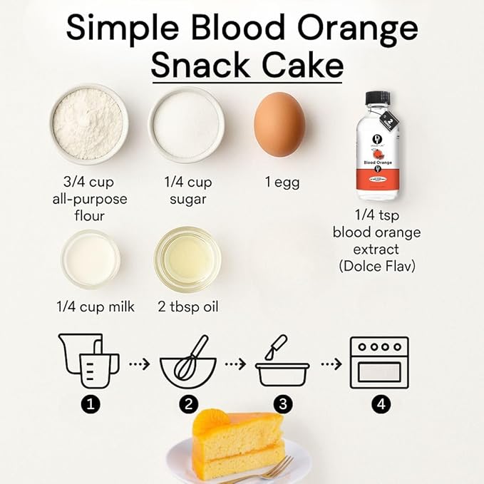Dolce Flav Natural Blood Orange Extract – 2 Ounce Oil-Soluble Kosher, Sugar-Free, Concentrated Rich Citrus Flavoring for Baking, Chocolates & Desserts, Includes Measured Dropper