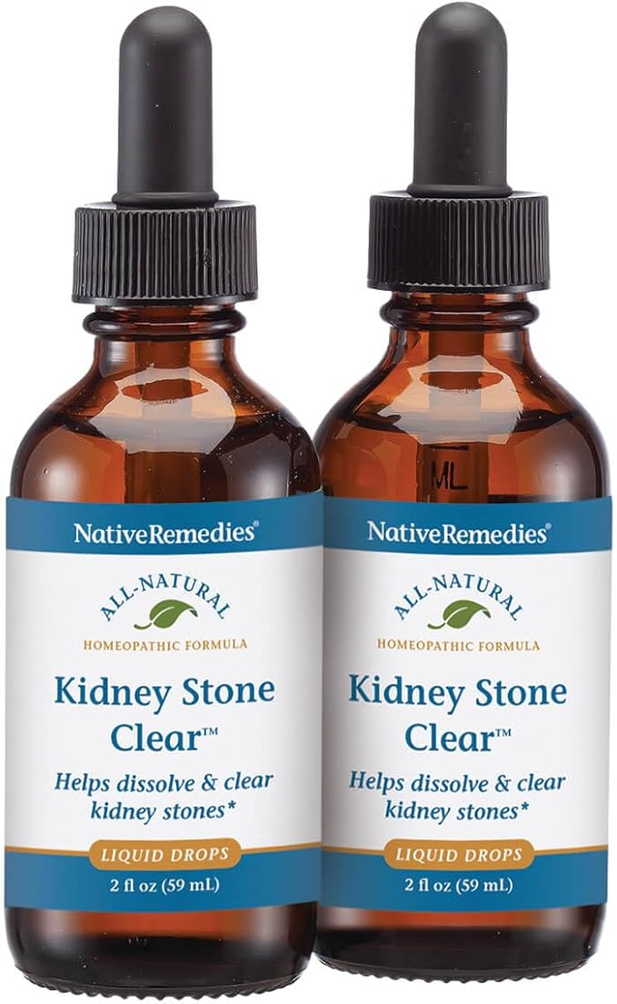 Native Remedies Kidney Stone Clear - Helps Dissolve and Clear Kidney Stones - Relieves Pain, Nausea and Vomiting - 2 Pack
