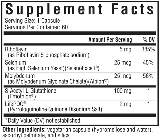 Seeking Health Optimal Glutathione Plus, 100 mg S-Acetyl-L Glutathione with Cofactors, Immune and Detoxification Support, Liver Health, Antioxidant and Free Radical Support, Vegetarian (60 Capsules)