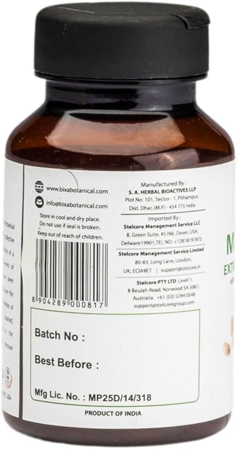 bixa BOTANICAL Mucuna Pruriens Extract Capsules (Kapikacchu/Velvet Bean/Kaunch Beej) ǀ 60 Veg Capsules (450mg)