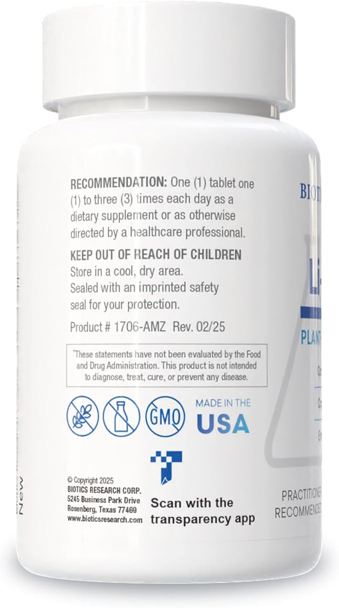 Biotics Research Li Zyme 50 micrograms, Lithium as a Whole Food, phytochemically Bound Lithium, Highly bioavailable, Supports Brain Function, Memory and Mood Support, 100 Tablets