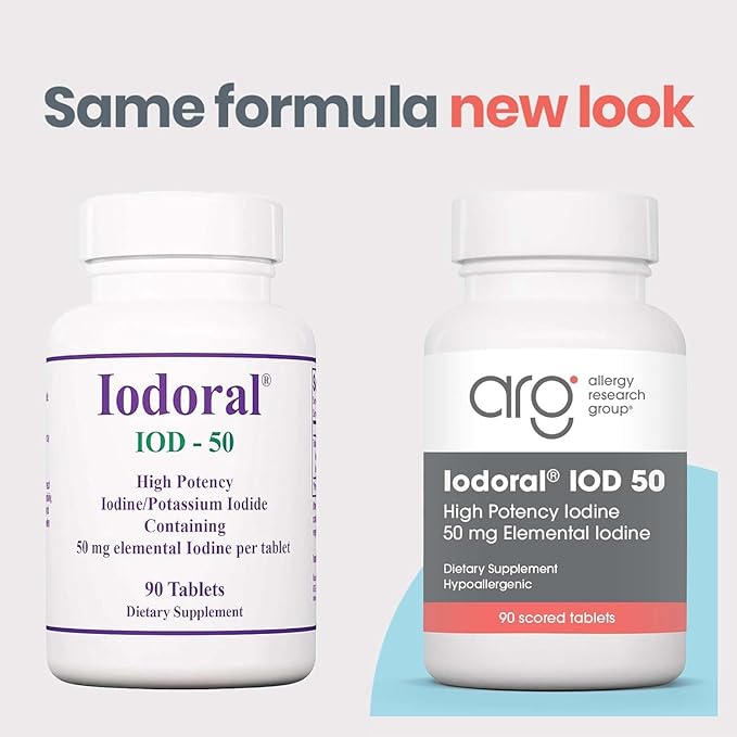 Optimox Iodoral 50 mg Supplement - Potassium Iodide Tablets, High Potency Iodine Supplements, Thyroid Support, Vitamins & Minerals - 90 Count