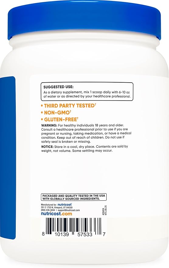 Nutricost Acetyl L-Carnitine (ALCAR) 500 Grams - 1000mg Per Serving - Pure Acetyl L-Carnitine Powder