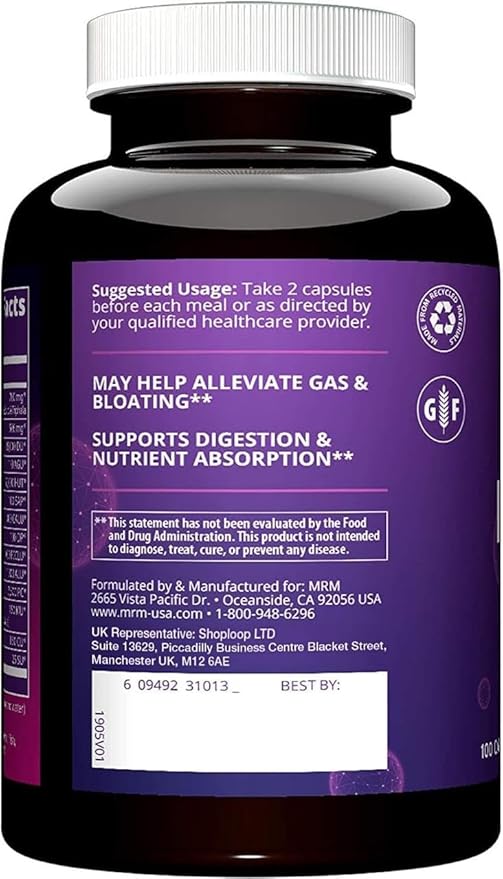 MRM Nutrition Digest-All ® | Digestive Enzymes | Improved Digestion and Absorption | Lactase + Amylase + Lipase| May Help with Bloating and Gas| 100% Vegetarian | Gluten-Free | 50 Servings