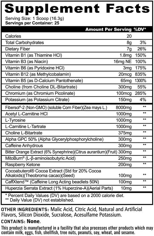 Panda Burn MAX Enhance Your Strength, Energy, Focus with Dual Source Caffiene (350mg), Alpha GPC, and MitoBurn®(Dragonfruit Watermelon)(25 Servings)