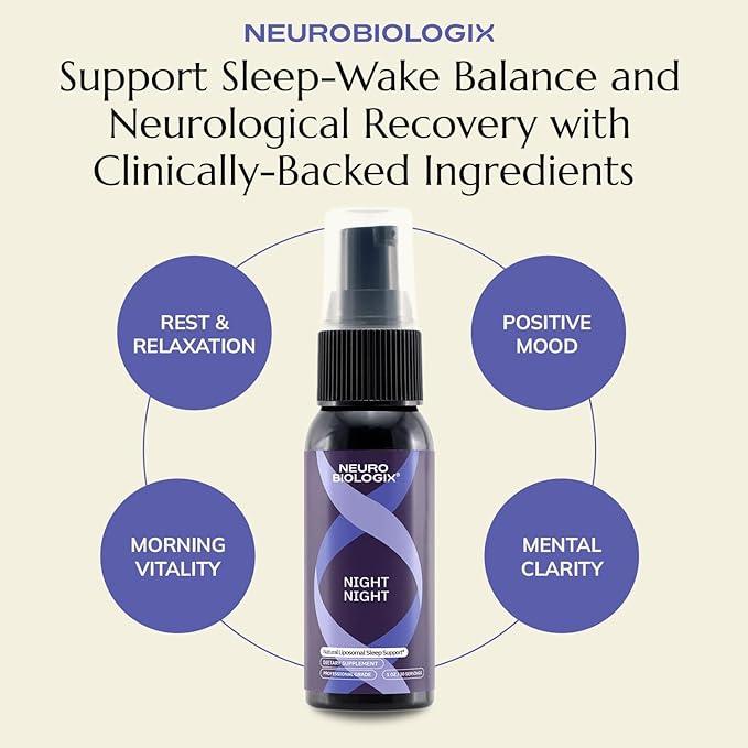 Night Night Liposomal Spray – Non-Habit-Forming Sleep Supplement with Melatonin & GABA - Fast-Absorbing Sleep Spray to Promote Rest, Relaxation & Positive Mood - Allergen-Free & Vegan