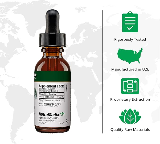 NutraMedix Amantilla Tincture - Valerian Root Extract for Stress Support - Promote Overall Sense of Calm with Valerian Root - Vegan Supplement for Enhanced Slumber (1oz / 30ml)