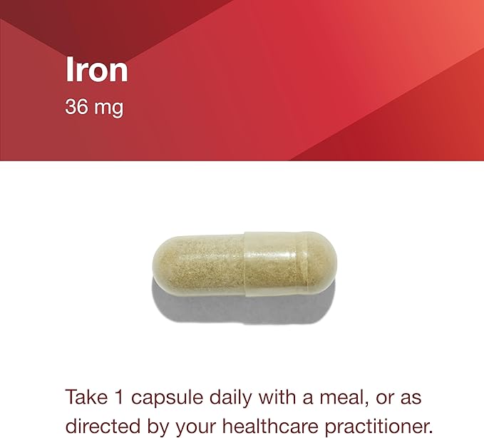 PROTOCOL FOR LIFE BALANCE Iron 36mg - Bioavailable Ferrochel Iron - for Energy & Immune Support - Iron Bisglycinate Support Mitochondria - Vegan, Halal & Kosher - 90 Veg Capsules