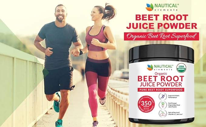 Organic Beet Juice Powder - 20:1 Concentration Beet Powder Organic - Circulation Support - Rich in Nitric Oxide - Cold-Pressed 100 Servings of Beet Root Powder Supplement- 12.3oz