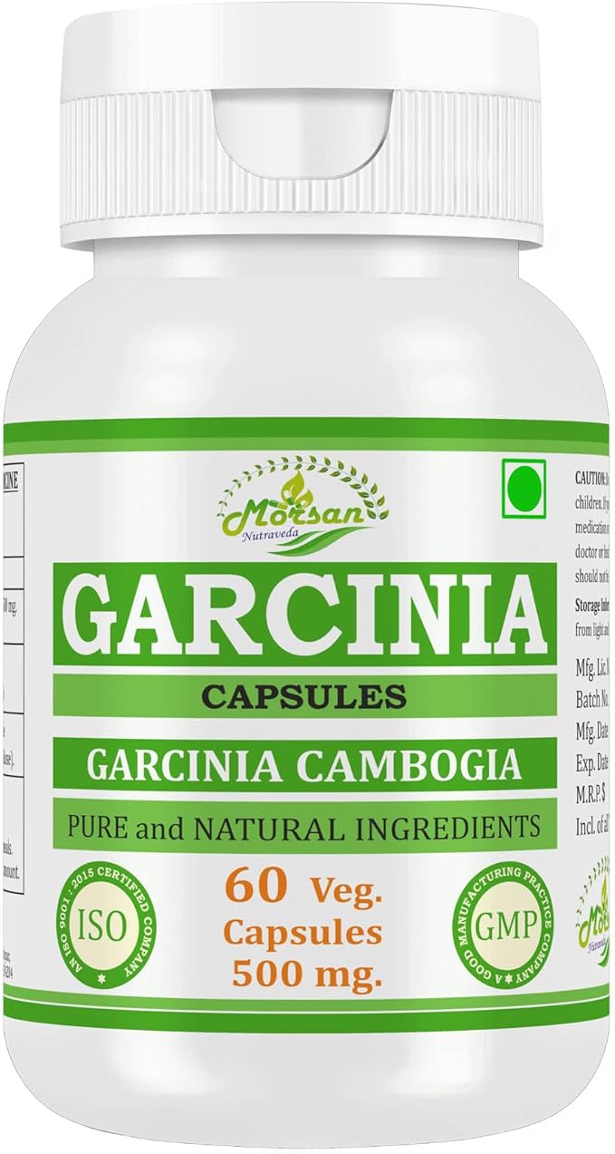 Natural and Pure Herbal Garcinia CAMBOGIA (Garcinia) Extract Capsules | Highest Potency, 100% Herbal Product | Pack of 60 X 500 mg. Veg. Capsules (Pack of 1 Jar)