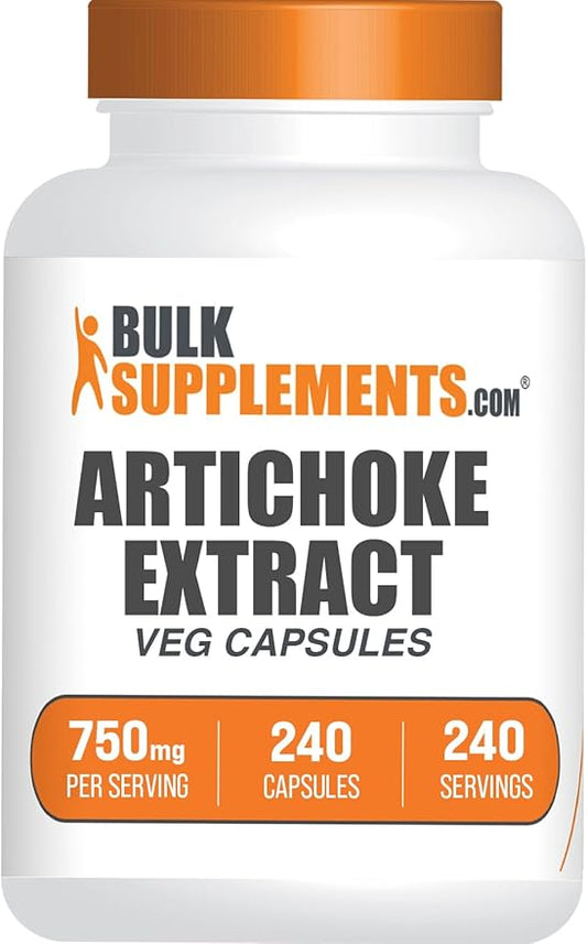 BulkSupplements.com Artichoke Extract Capsules - Artichoke Supplement, Artichoke Pills - for Liver Support, Vegan, 1 Capsule per Serving, 240 Veg Capsules (Pack of 1)