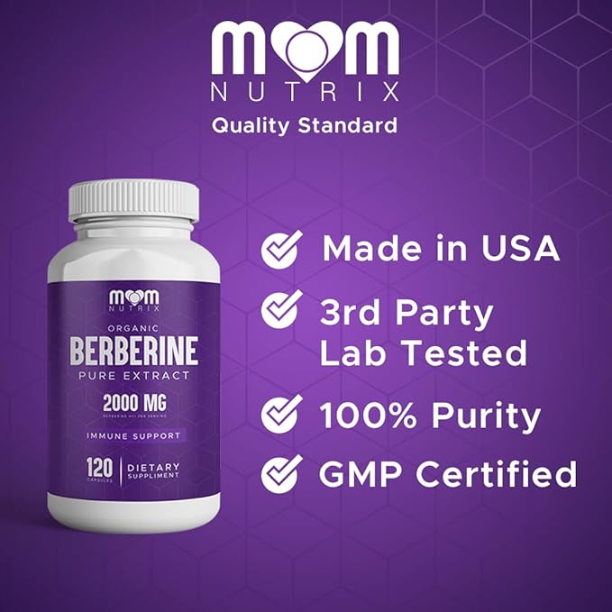 THE MONK Organic Berberine Extract 2000mg - Vegan, Non-GMO - Immune Support - Berberine HCL Supplement for Women & Men - 120 Capsules