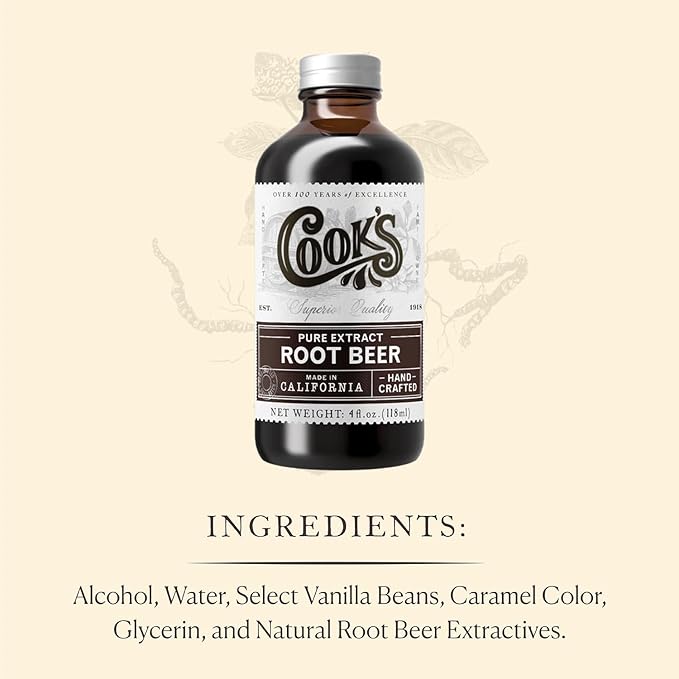 Cook's, Root Beer Extract Flavoring, For Root Beer Making and Baking, 8 Ounce