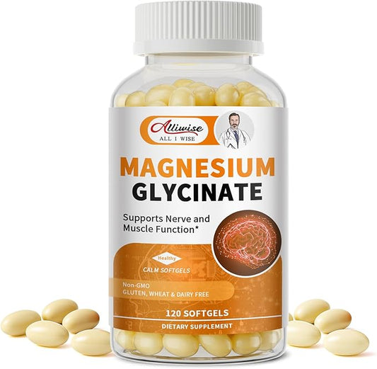 Magnesium Supplement Softgels, Easy Absorption Magnesium Glycinate 400mg with Vitamin B6,D3, High Bioavailability Magnesium for Sleep & Calm Support, Nervous, Muscle & Bone Health