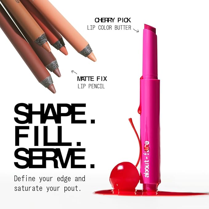 about-face Matte Fix Lip Pencil Raw Kiss – Long-Wear, Creamy Matte Lip Liner with Hyaluronic Acid & Vitamins C & E – Vegan, Cruelty-Free, Clean Beauty – 0.042 oz (Burnt Sienna)