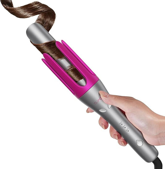 Automatic Rotating Curling Iron,1 1/4 Hair Curler with 3 Temperatures, 10S Fast Heating, 2-Way Rotation, 30 Min Auto Shut-Off, 500 Million Ionic, Anti-Scald-Tangle for Hair Styling