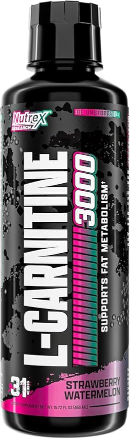 Nutrex Research Liquid Carnitine 3000 | (Strawberry Watermelon) | Premium L Carnitine Liquid, Stimulant Free 31 Servings