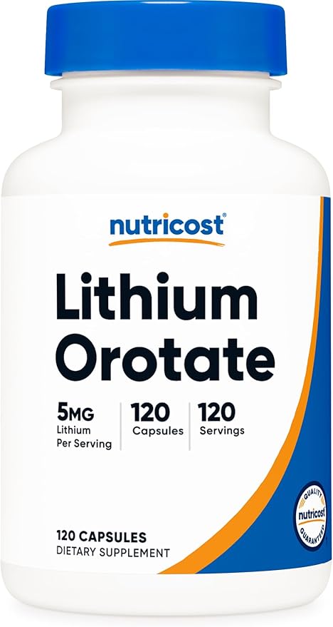 Nutricost Lithium Orotate 5mg, 120 Capsules - Veggie Caps, Non-GMO, Gluten Free