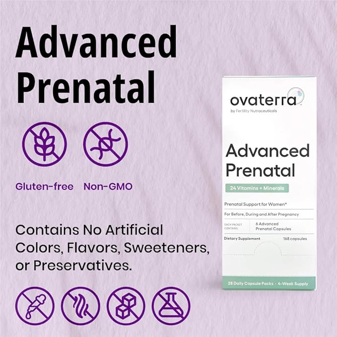 Advanced Prenatal Vitamins for Women with 550mg Choline, Methylfolate, Chelated Iron & 24 Nutrients 168 Capsules - 28 Day Supply