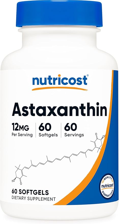 Nutricost Astaxanthin 12mg, 60 Softgels - Non-GMO and Gluten Free (2 Month Supply)