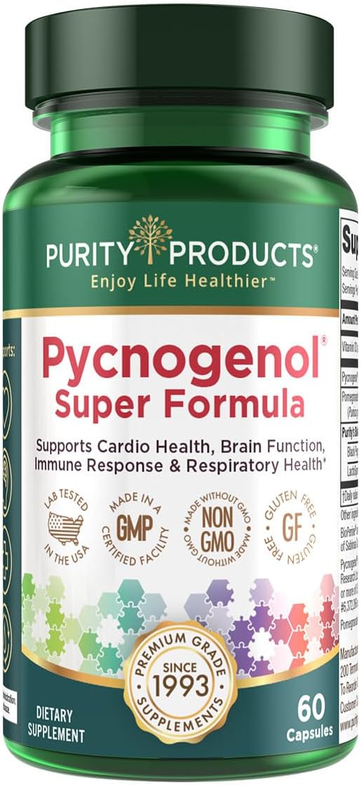 Pycnogenol Super Formula- Activated Pycnogenol Pomegranate P40p- 60 Capsules
