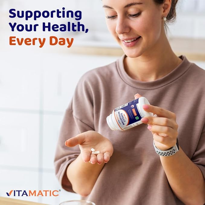 Vitamatic Magnesium Citrate 500mg per Serving - 180 Vegetarian Capsules (Provides 150 mg of Elemental Magnesium) - Added B6 for Maximum Absorption - Supports Muscle, Joint, and Heart Health*