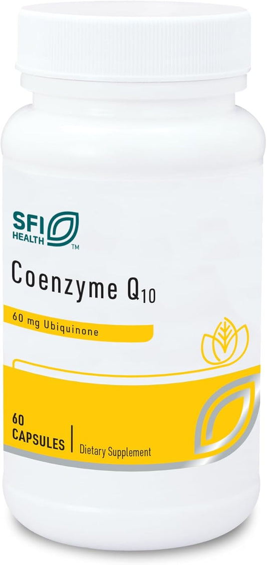 Klaire Labs SFI Health Coenzyme Q10-60 Milligrams CoQ10 as Ubiquinone, Hypoallergenic Formula for Cardiovascular & Cellular Energy Support (60 Vegetarian Capsules)