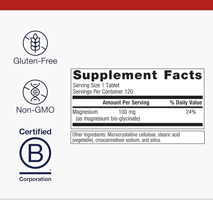Metagenics Magnesium Glycinate - Highly Absorbable - Support for Sleep, Stress Relief, Muscle, Bone, Heart & Nerve Health - Gluten-Free - Non-GMO - Vegetarian - 120 Tablets