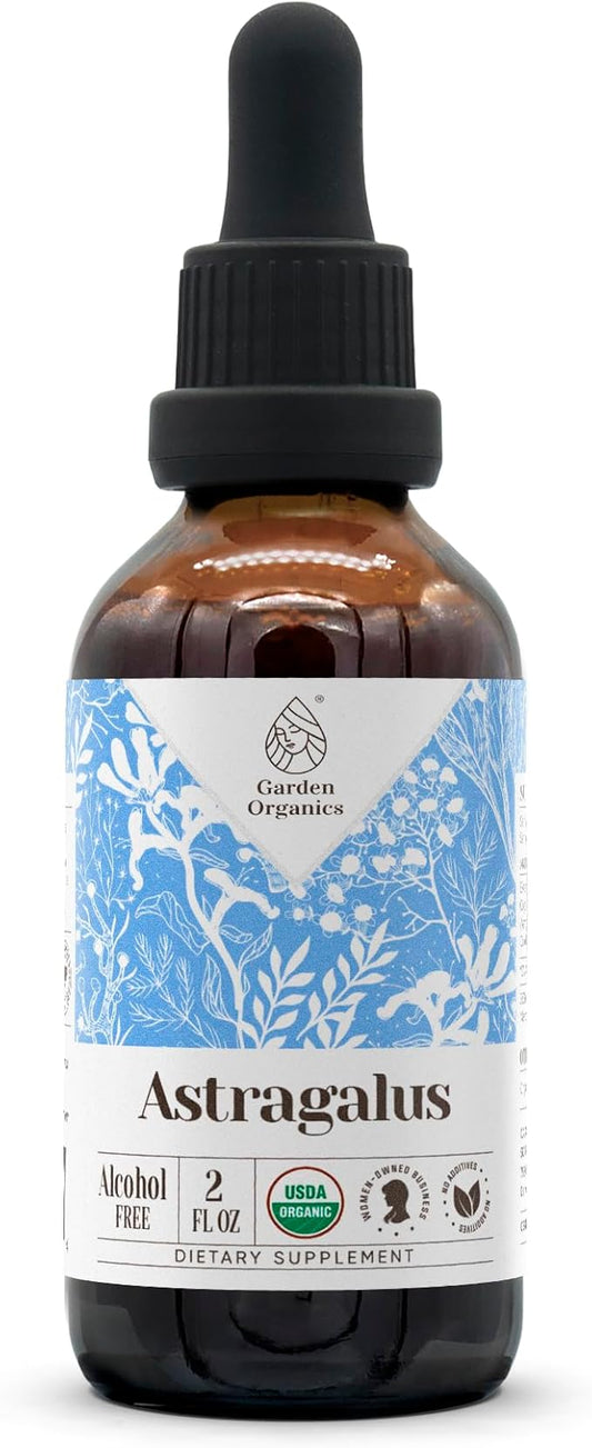 Astragalus USDA Organic Alcohol-Free Extract | Dietary Supplement, High-Potency Tincture | Natural Certified Organic Astragalus (Astragalus membranaceus) Dried Root (2 oz)