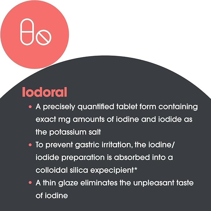 Optimox Iodoral 50 mg Supplement - Potassium Iodide Tablets, High Potency Iodine Supplements, Thyroid Support, Vitamins & Minerals - 90 Count