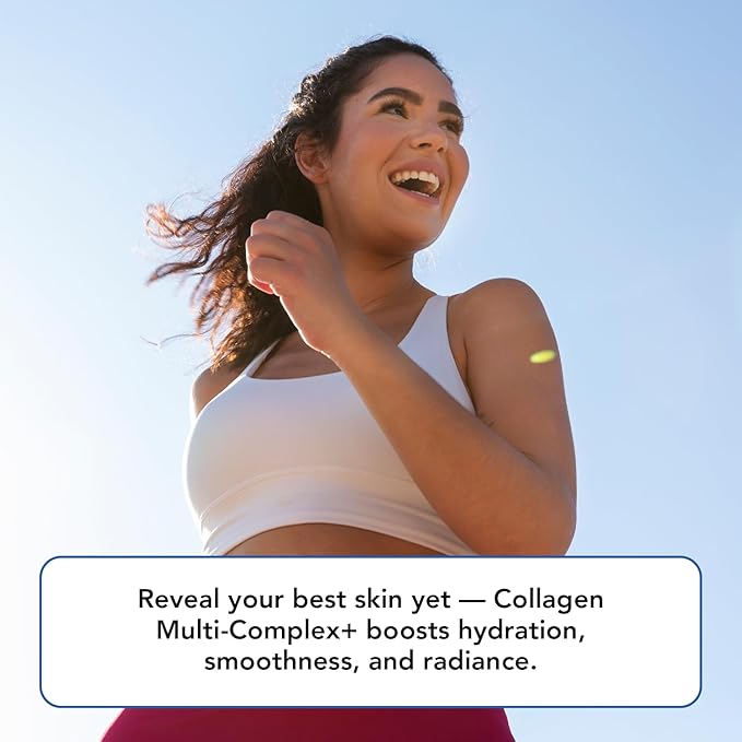 Vitamin Bounty Multi Collagen Complex Plus Powder - 5 Types of Hydrolyzed Collagen Peptides for Women & Men Skin, Hair, Joints & Gut Health w/Vitamin C, Hyaluronic Acid & Probiotics | 50 Servings