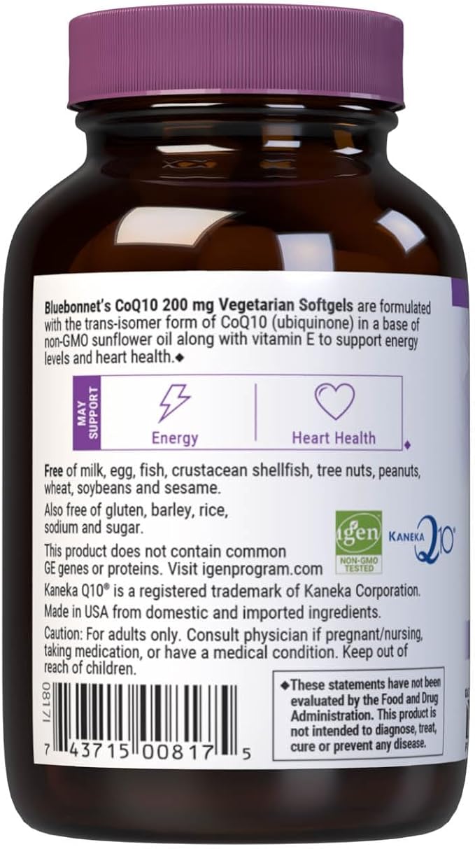 BlueBonnet CoQ-10 Vegetarian Softgels, 200 mg, 30 Count