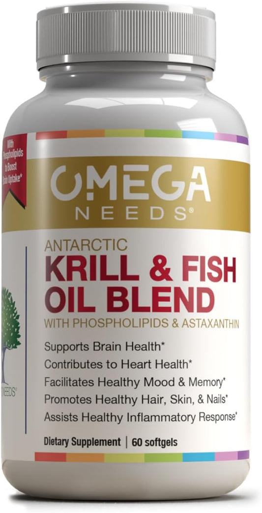 OmegaNeeds Omega-3 Fish Oil Supplement – 1000mg EPA & DHA Per Serving – Supports Brain, Eye, and Heart Health – Burpless, Ultra-Pure, Easy-to-Swallow Softgels – 60 Capsules