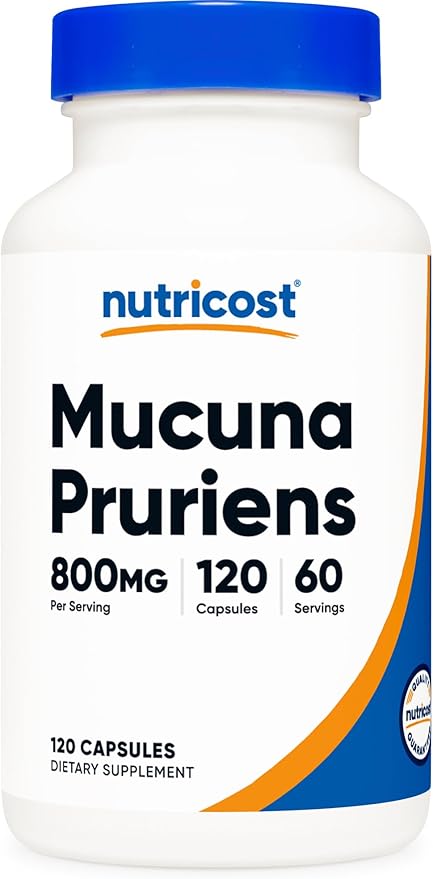 Nutricost Mucuna Pruriens 400mg, 120 Capsules - 800mg Per Serving, Veggie Caps, from Mucuna Pruriens Seed
